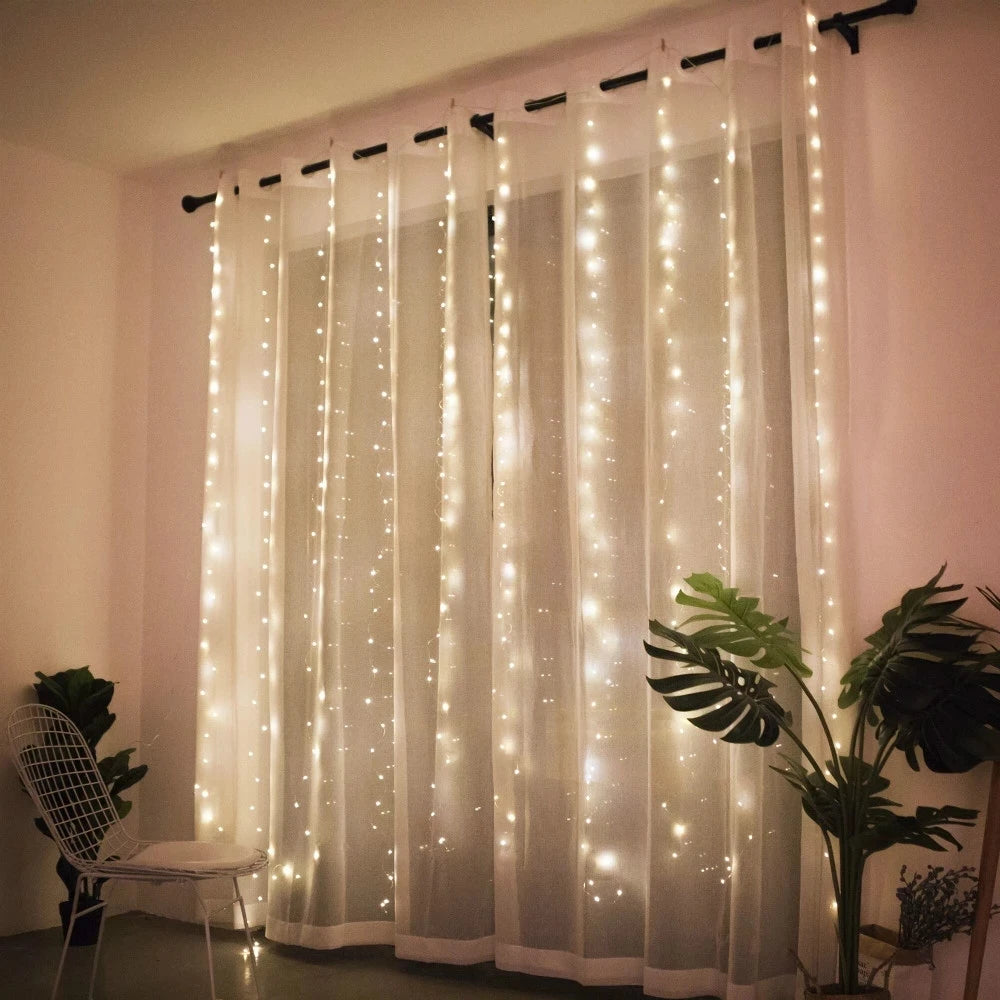 Twinkling Christmas Curtain Lights